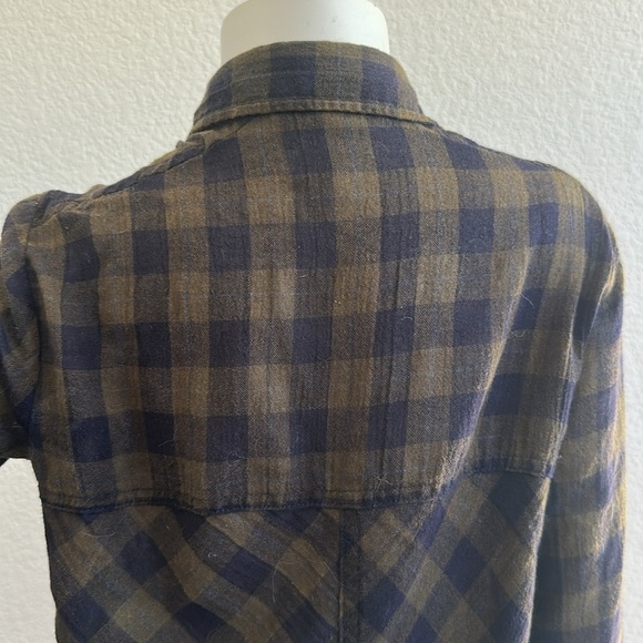 Free People Lace Up Plaid Navy Combo - Picture 10 of 13